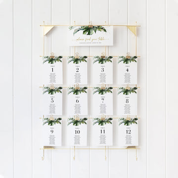 Tropical Wedding Seating Cards Template