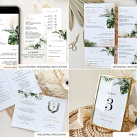Tropical Wedding Printable Stationery Bundle Template