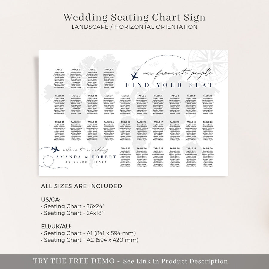 SOFIA Our Favourite People Seating Chart Template