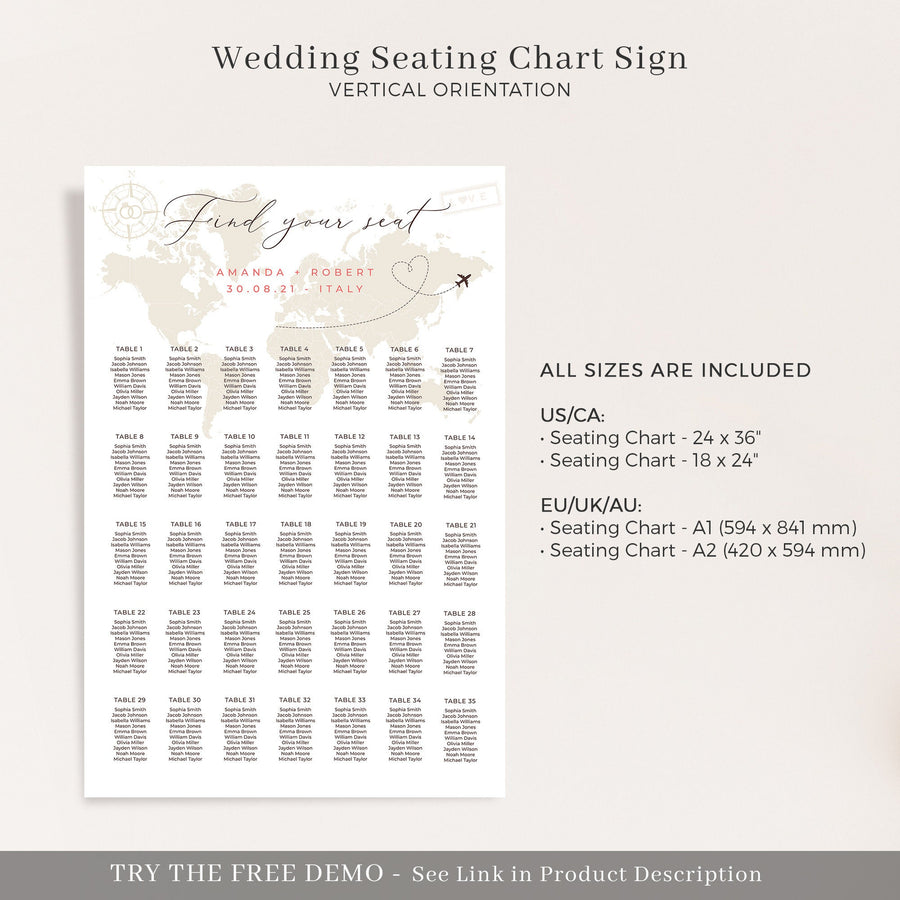 SOFIA Guest Seating Chart Wedding Template