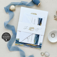 NOA | Elegant Beach Wedding Invitation Set Template