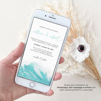 Digital Wedding Invitation Beach Theme