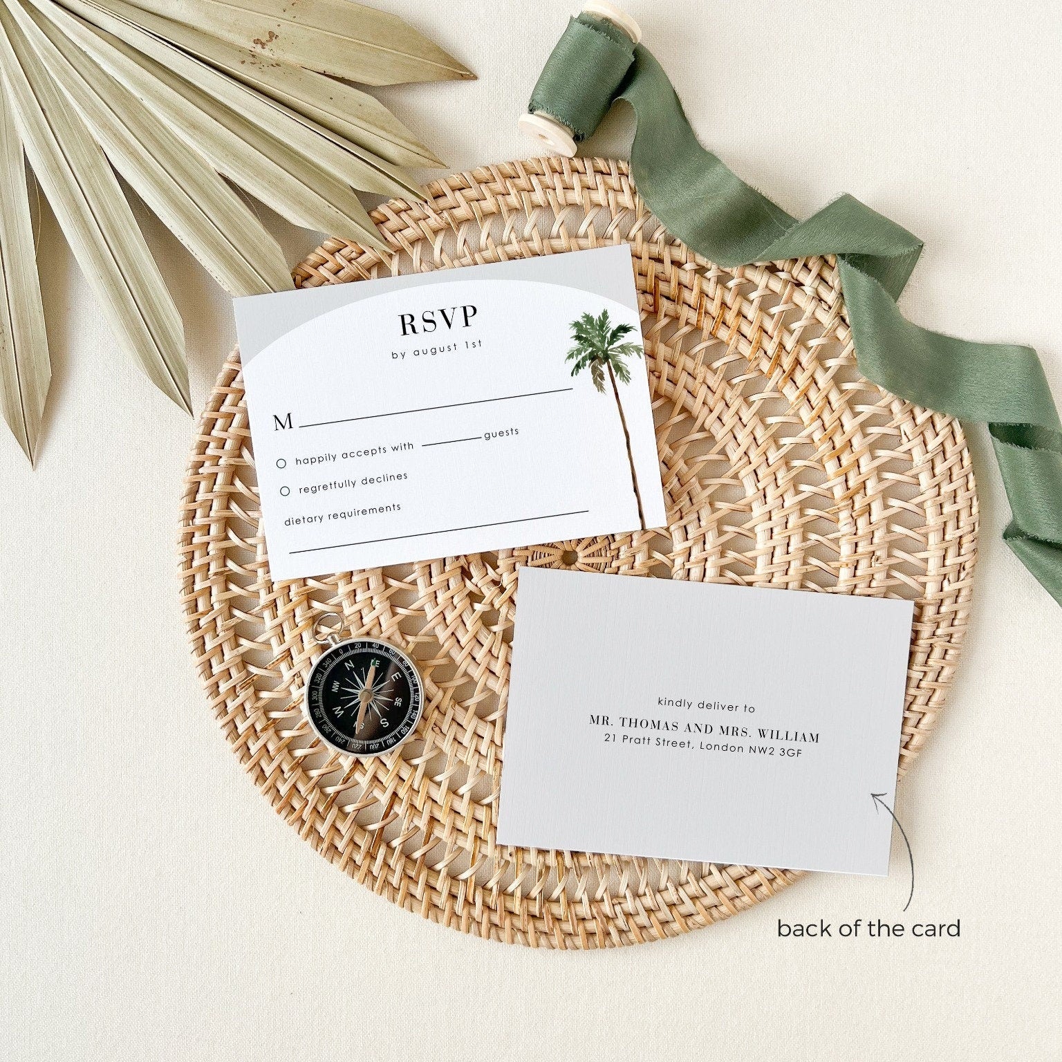 KONA Palm Tree Wedding Invitation Suite Template