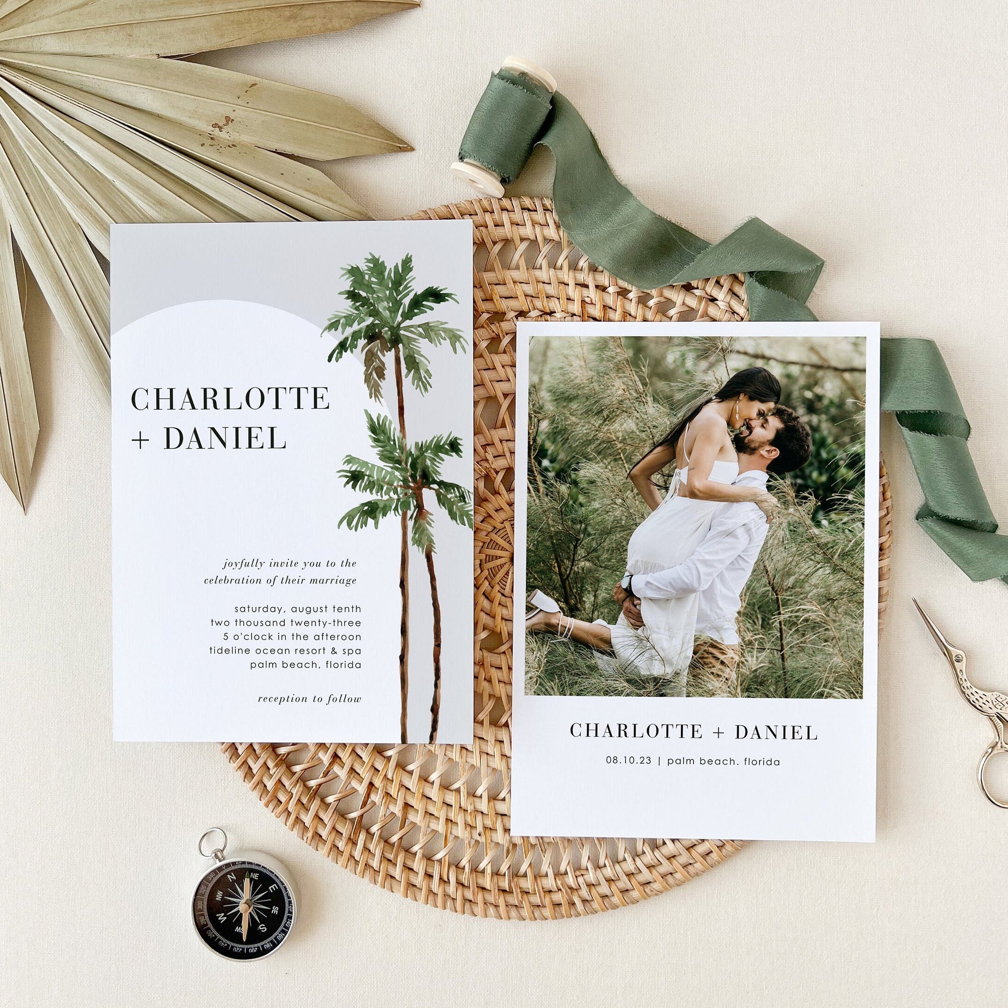 KONA Palm Tree Wedding Invite Template