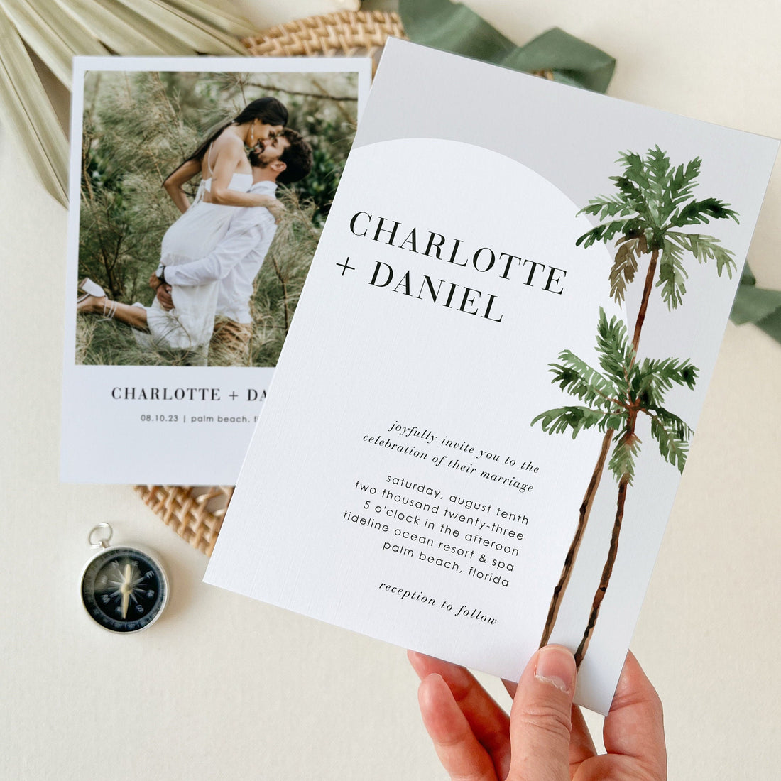 KONA Palm Tree Wedding Invite Template