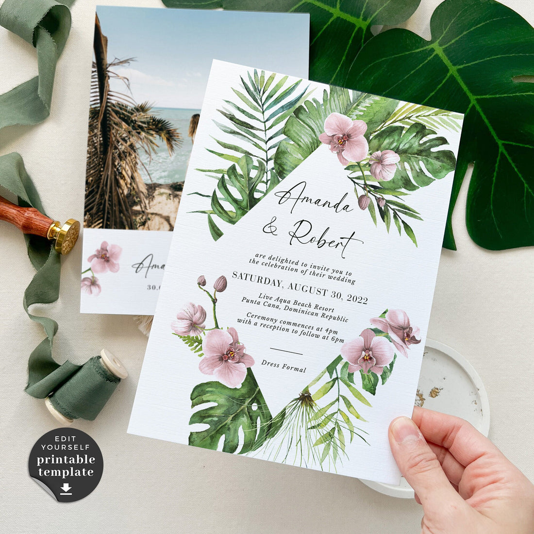 Hawaii Wedding Invitation Template