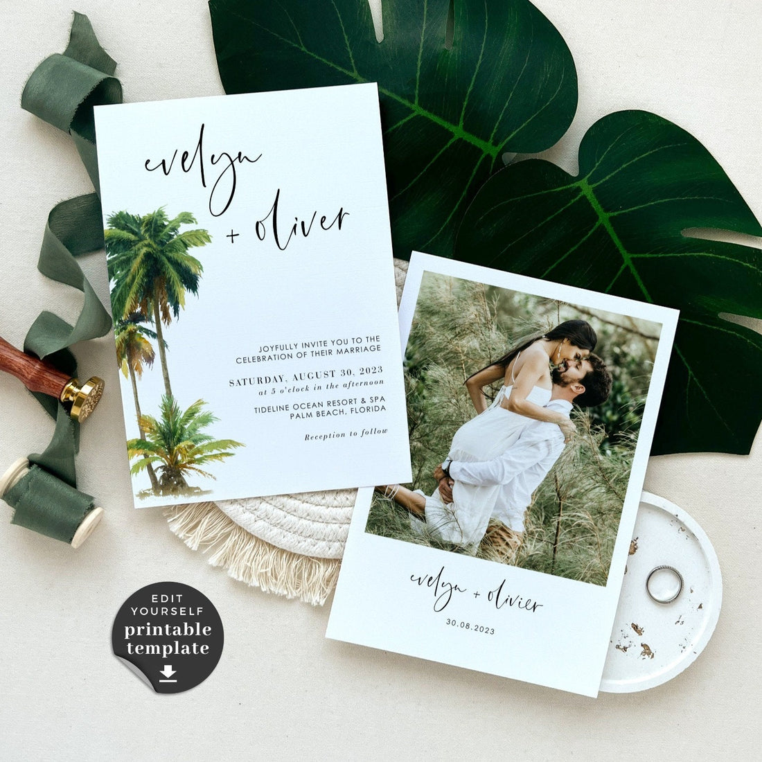 Kala | Destination Beach Wedding Invitation Template