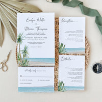 Selma | Tropical Beach Wedding Invitation Set