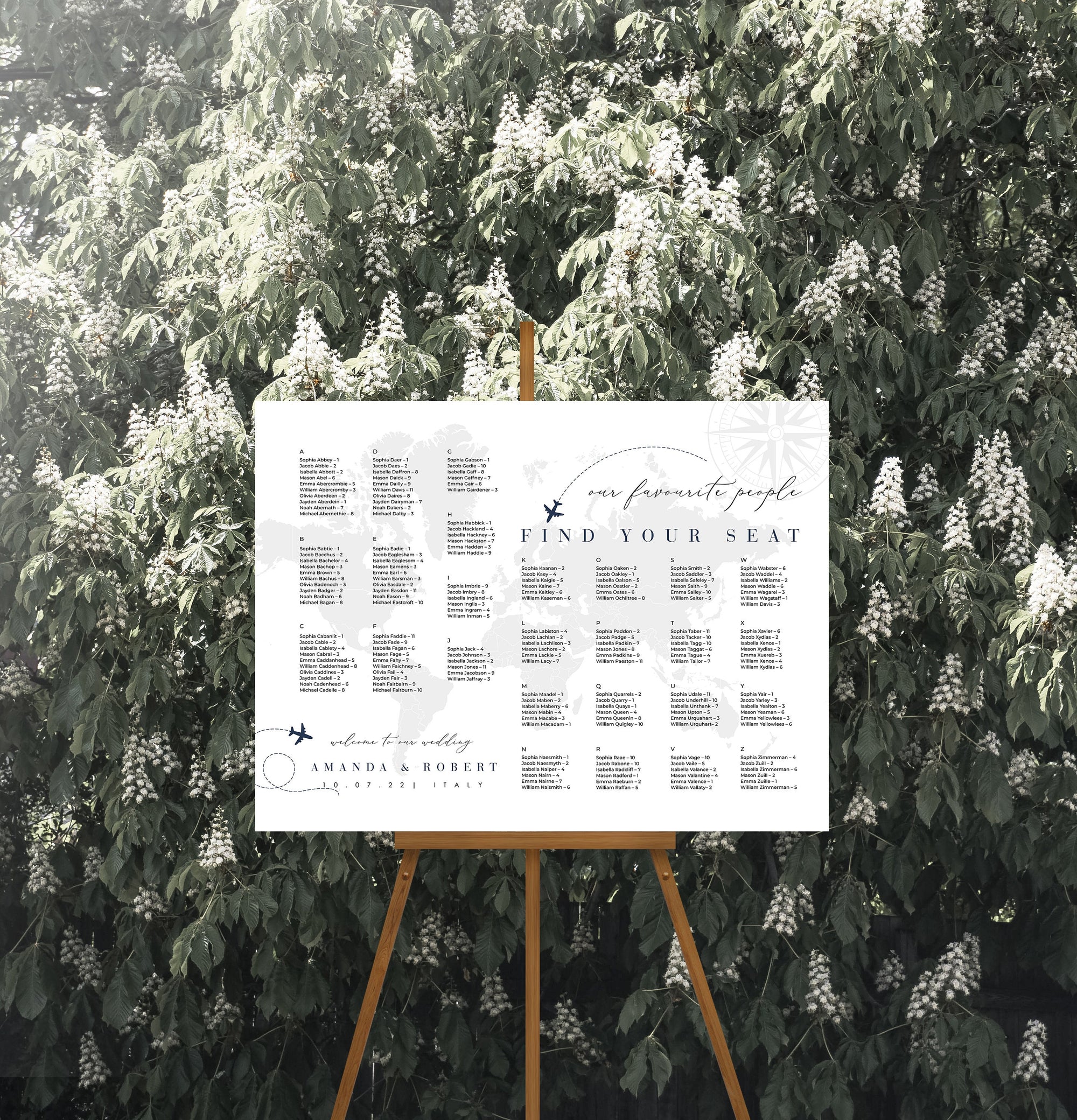 SOFIA Wedding Seating Chart Our Favorite People