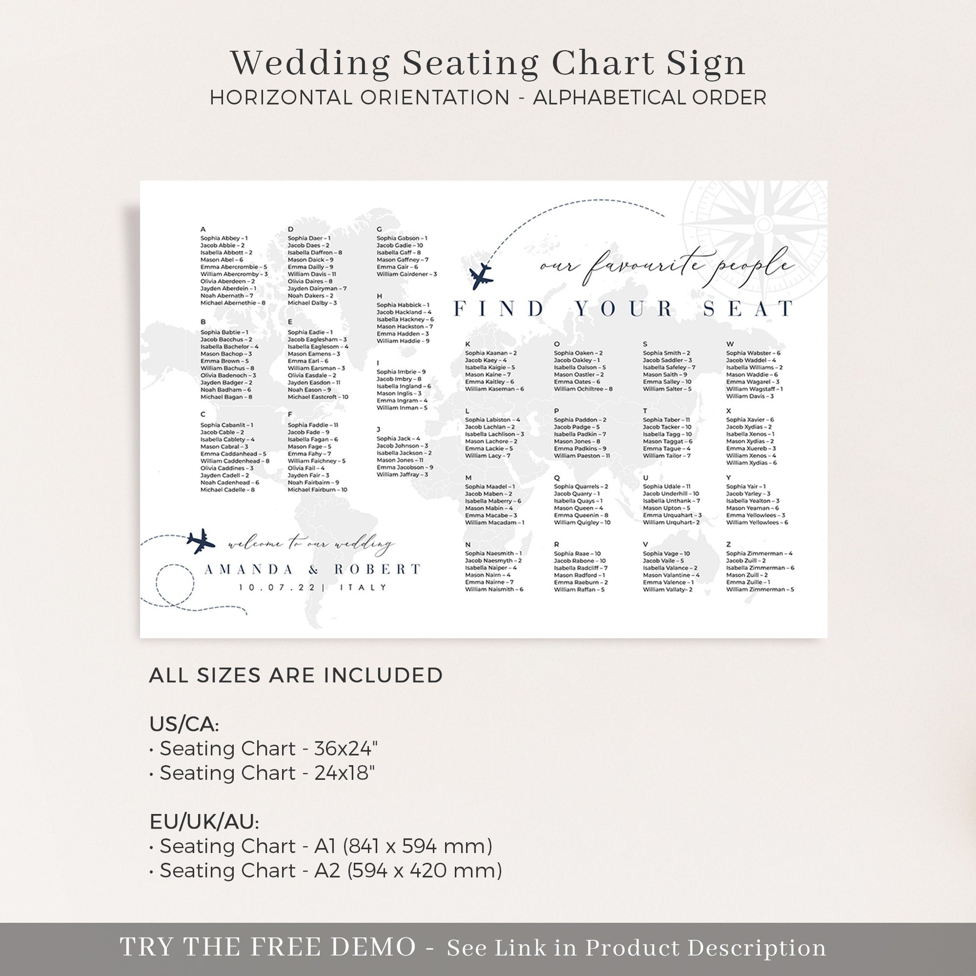 SOFIA Wedding Seating Chart Our Favorite People
