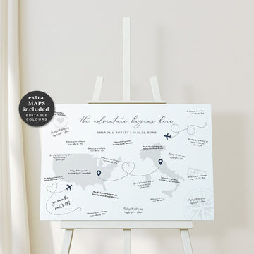 SOFIA Travel Wedding Guest Book Sign Template