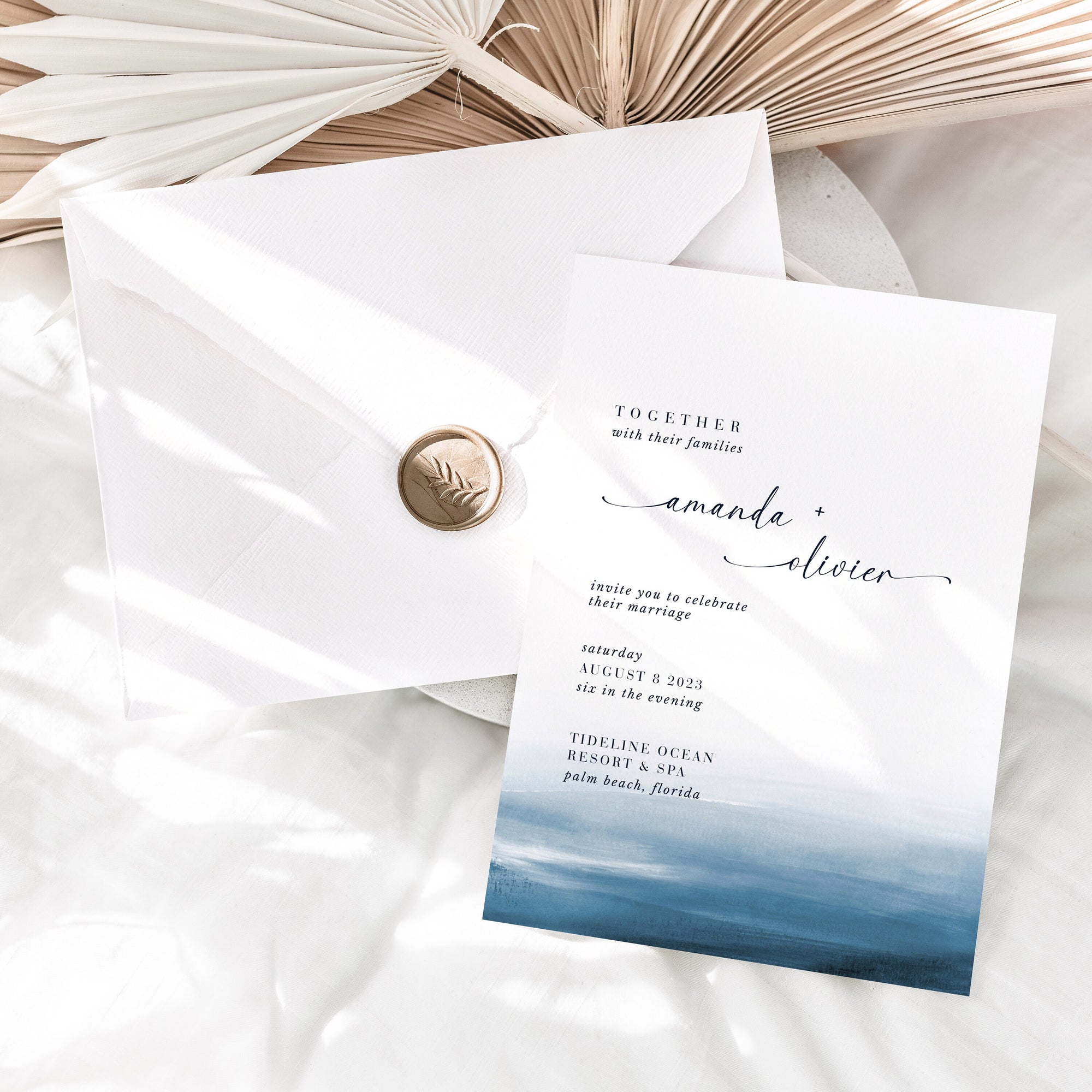 Elettra | Modern Beach Wedding Invitation Template