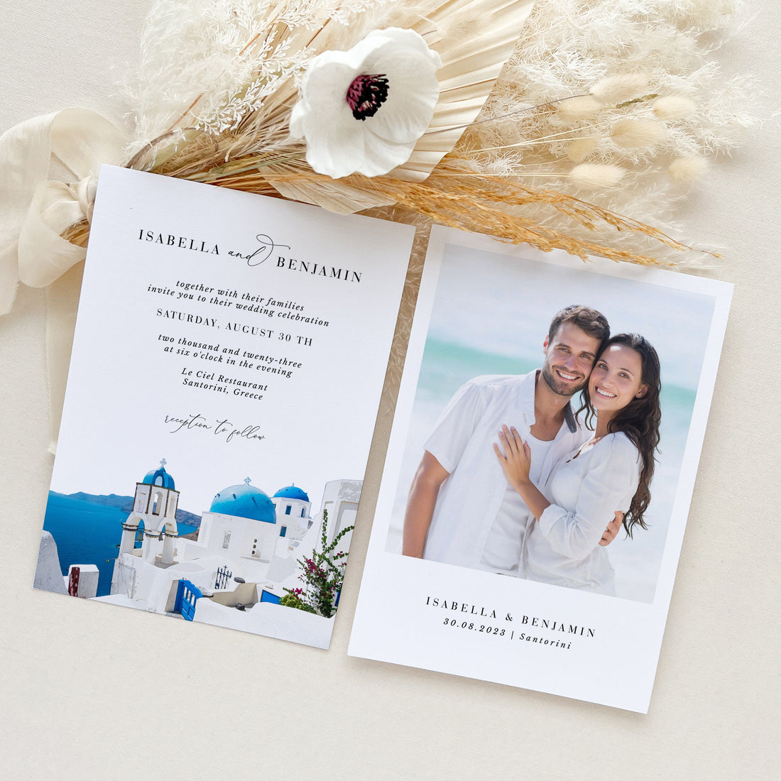 SANTORINI | Greek Wedding Invitation Template
