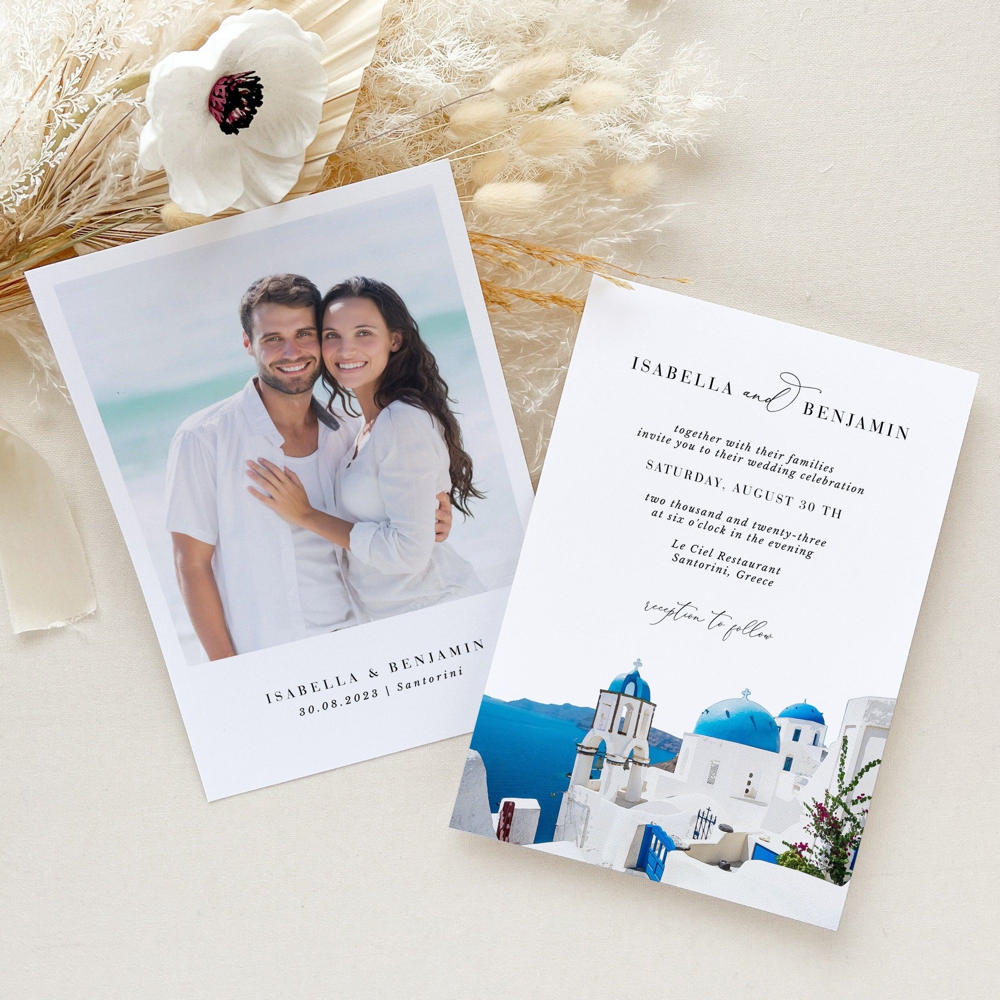 SANTORINI | Greek Wedding Invitation Template