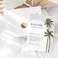 KONA Palm Tree Welcome Letter & Wedding Weekend Itinerary Template
