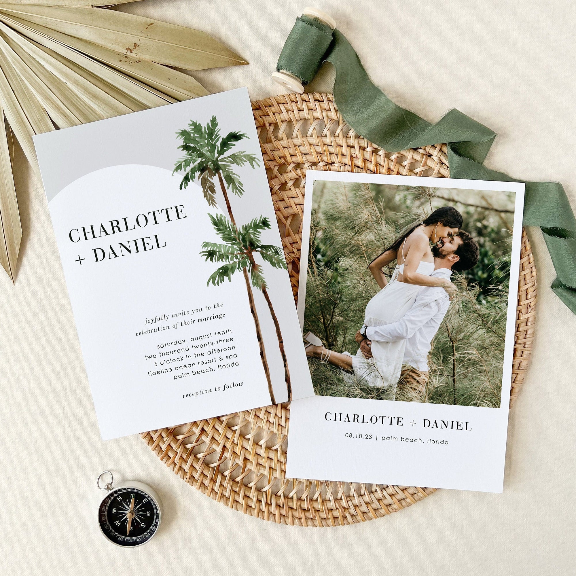 KONA Palm Tree Wedding Invitation Suite Template