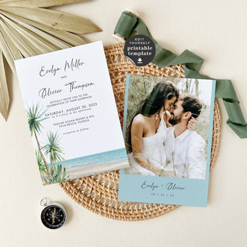 SELMA | Palm Tree Wedding Invitation Template