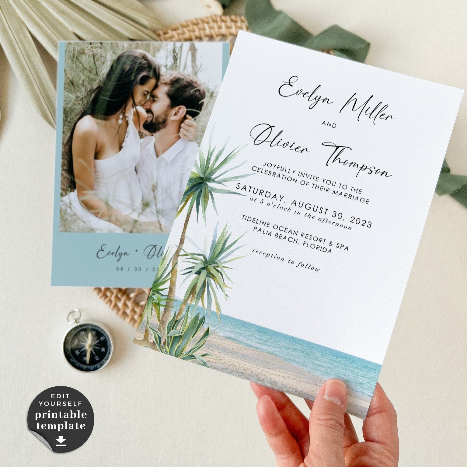 SELMA | Palm Tree Wedding Invitation Template