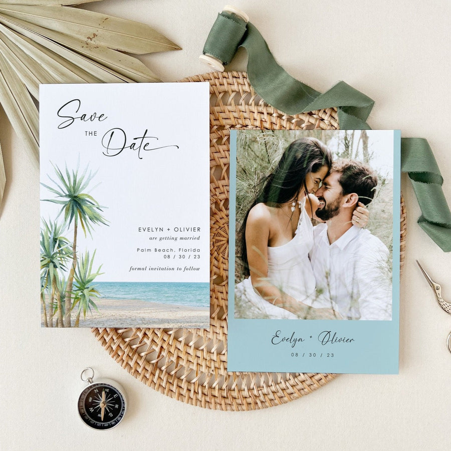 Selma | Palm Tree Save the Date Template with Photo