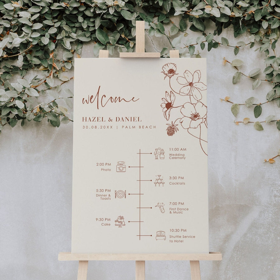 HAZEL Welcome to Our Wedding Sign Template