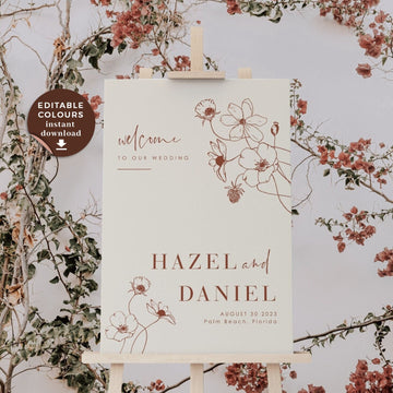 HAZEL Welcome to Our Wedding Sign Template
