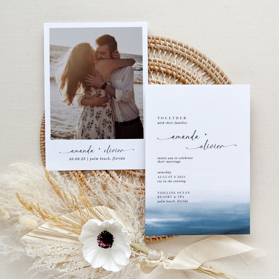 Elettra | Modern Beach Wedding Invitation Template