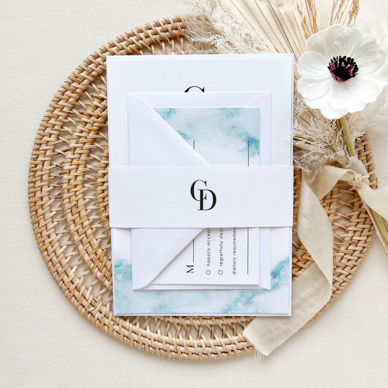 Chiara | Beach Wedding Invitation Suite Template