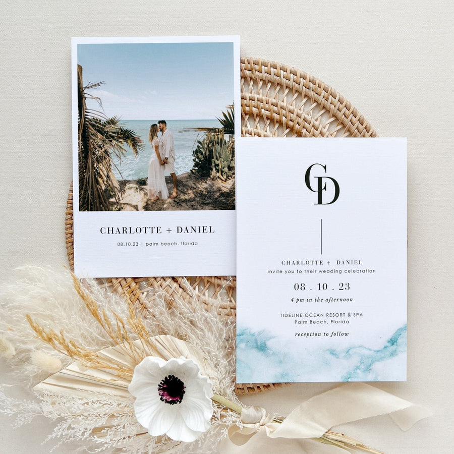 Chiara | Beach Wedding Invitation Suite Template