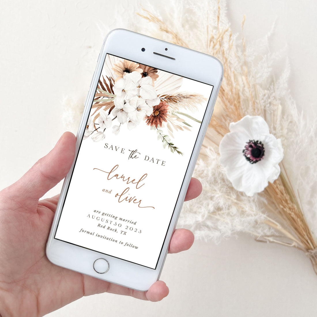 LAUREL Boho Wedding Save the Date Electronic