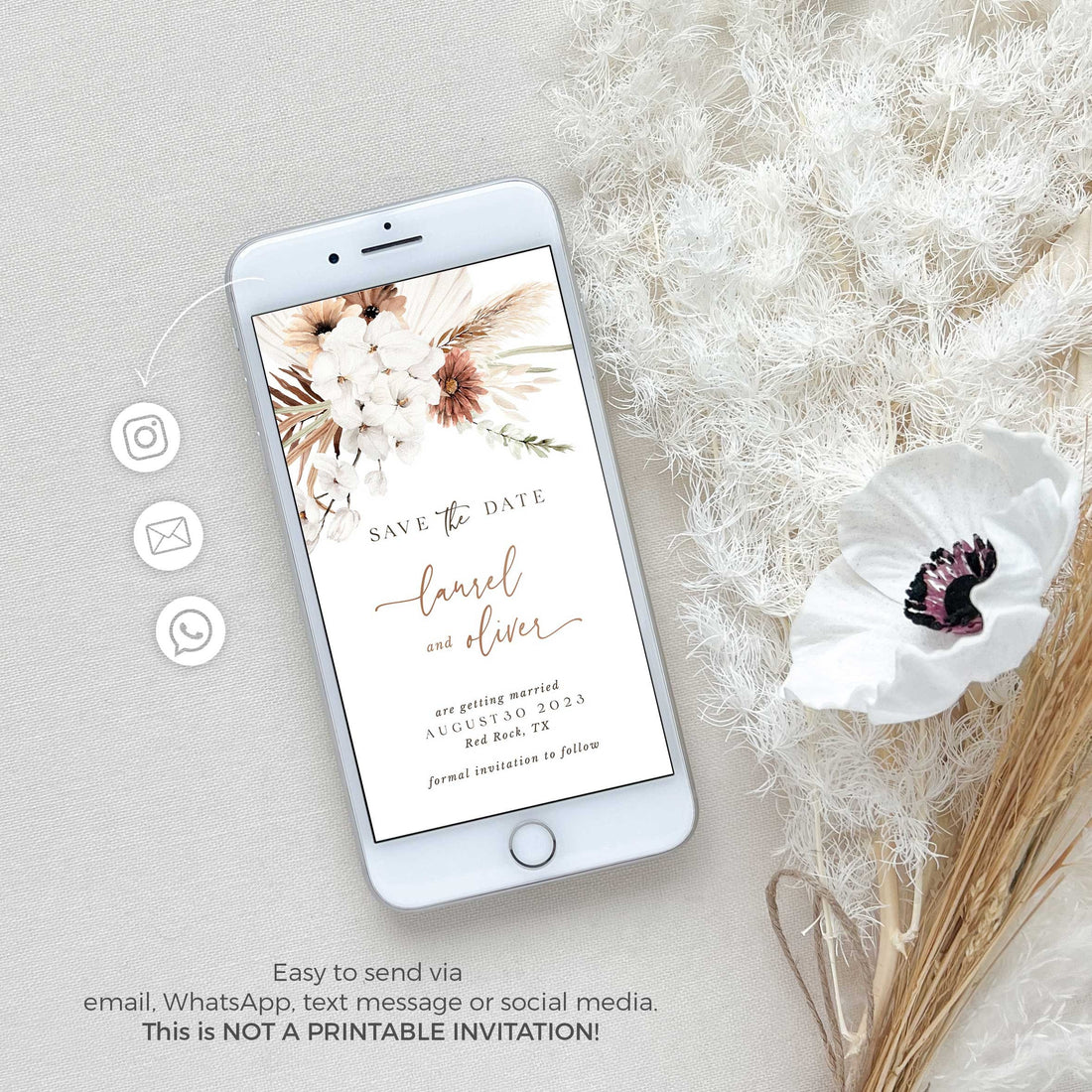 LAUREL Boho Wedding Save the Date Electronic