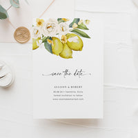 Amelia | Mediterranean Italy Save the Date with Lemon