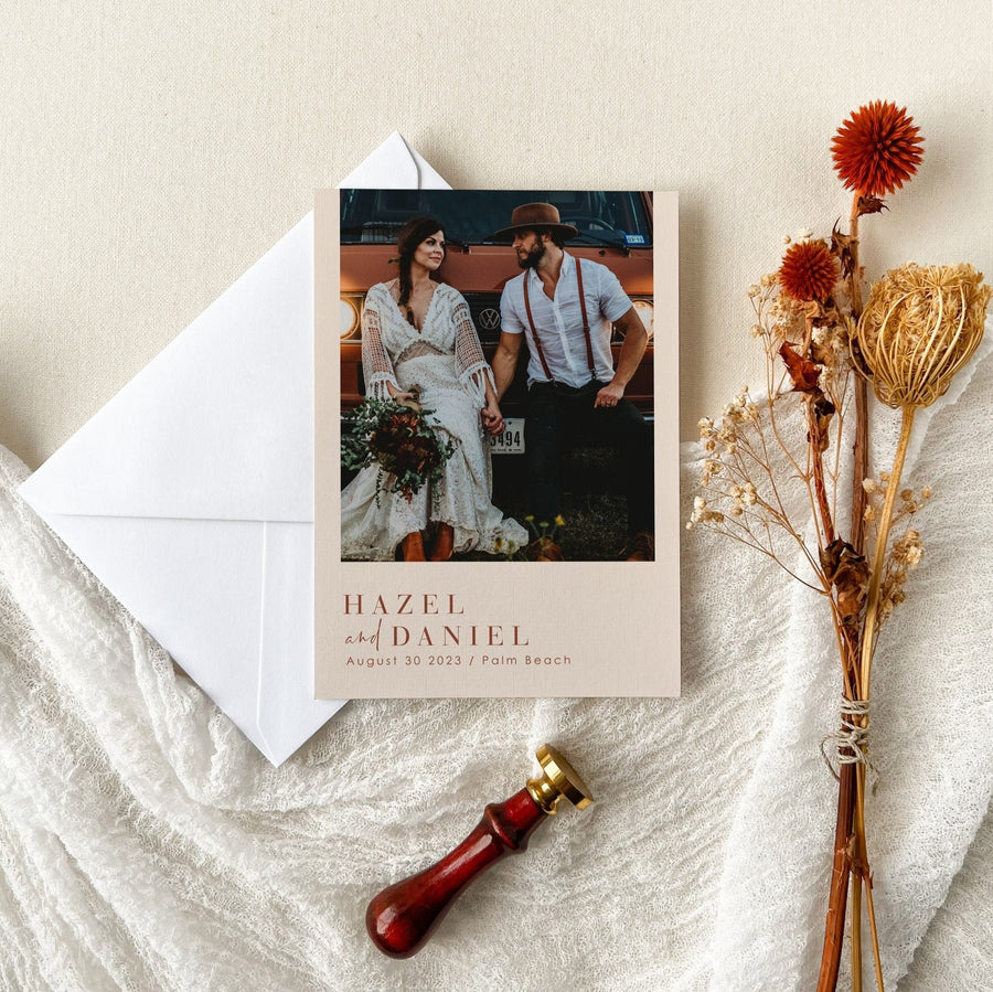 HAZEL Terracotta Wedding Thank You Cards with Photo