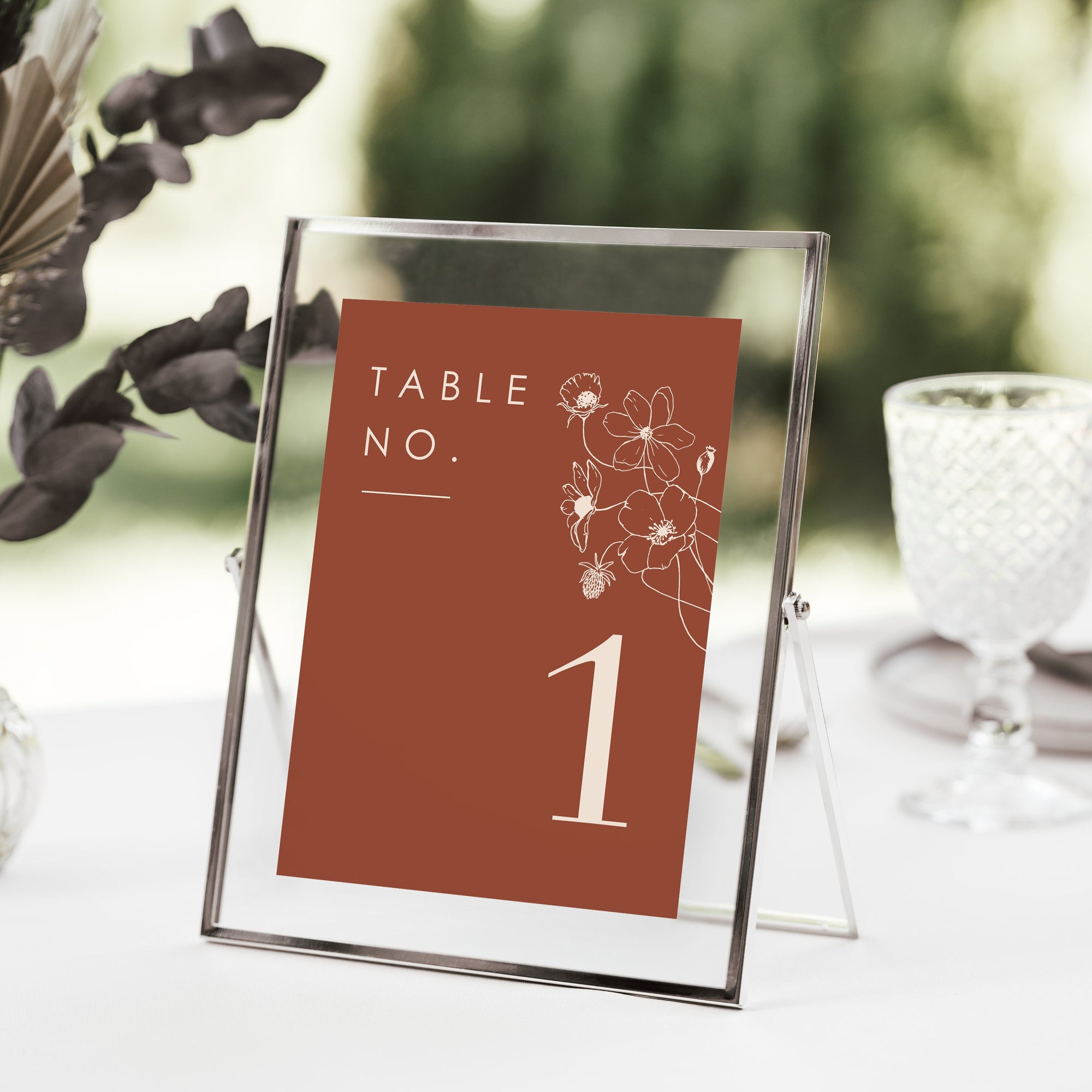 HAZEL Terracotta Table Numbers Wedding Printable