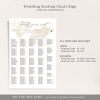 HAZEL Terracotta Wedding Seating Chart Alphabetical