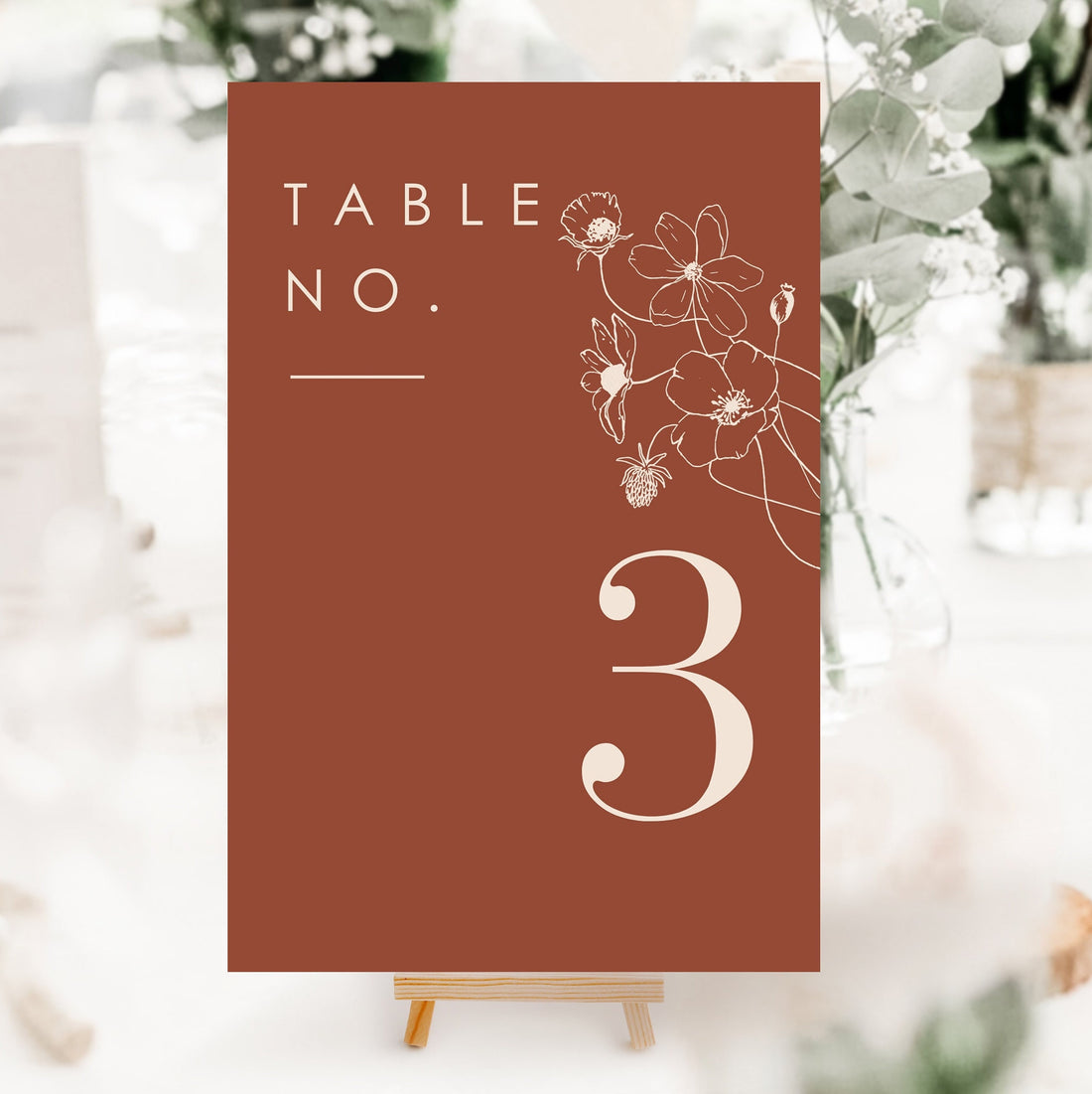 HAZEL Terracotta Table Numbers Wedding Printable
