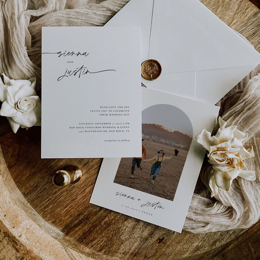 LAURA | Modern Boho Wedding Invitation Suite Template
