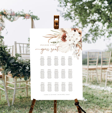 LAUREL Boho Wedding Seating Chart Sign Template