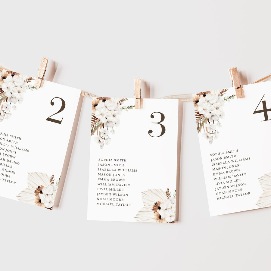 LAUREL Printable Seating Cards for Wedding Boho