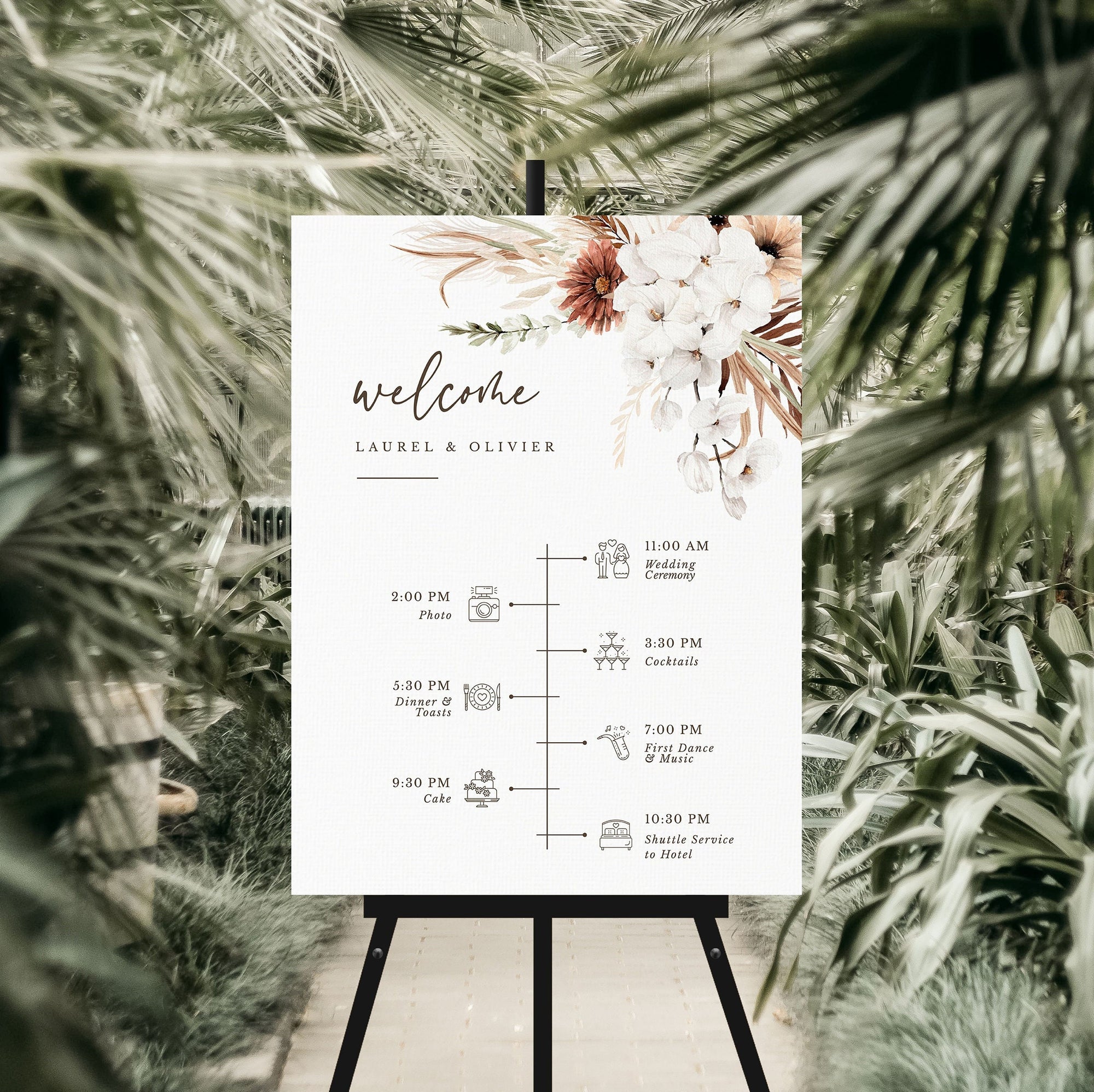LAUREL Boho Wedding Order of Events Sign Printable