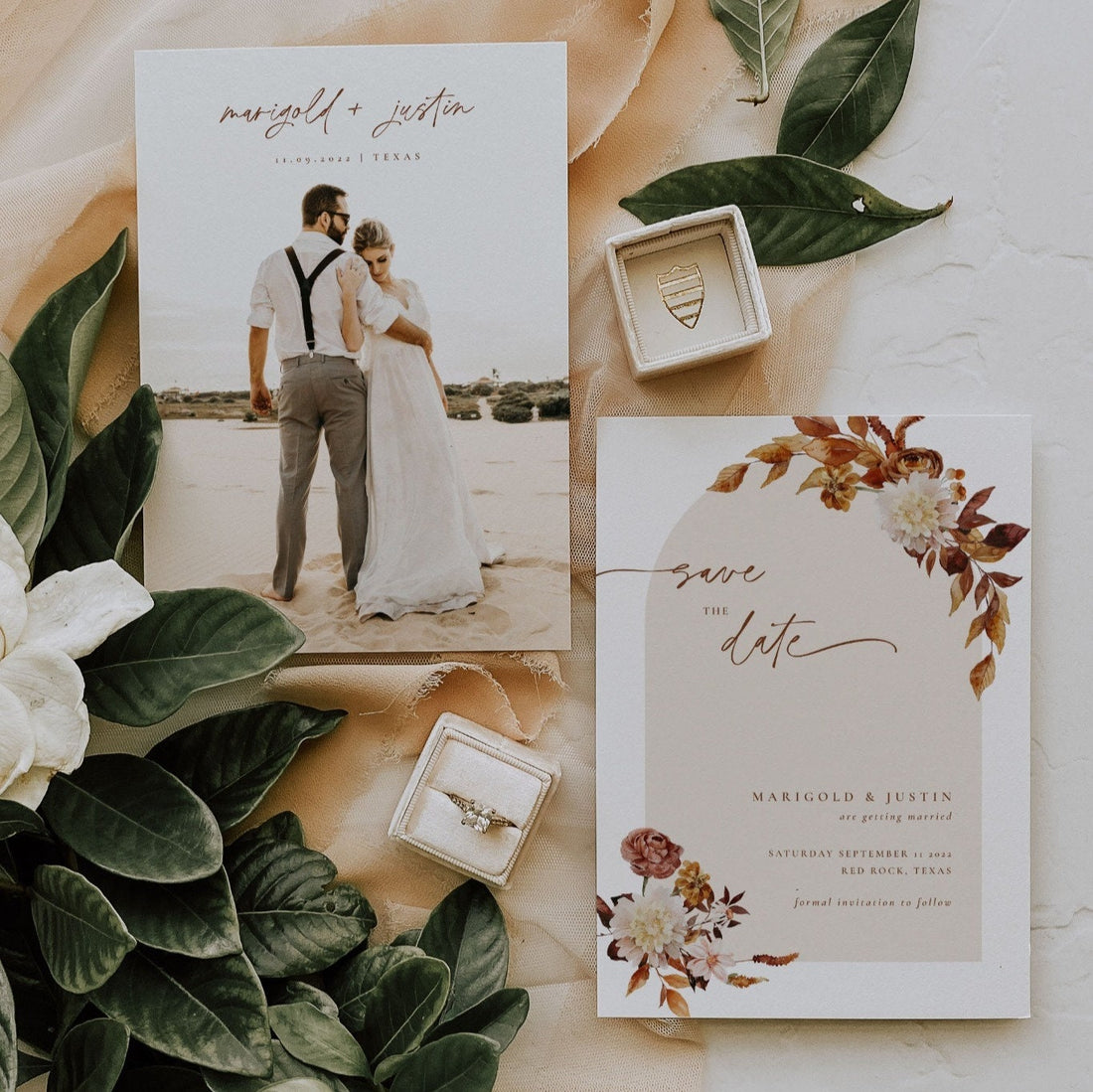 Sunset Frame Save The Date Cards by Alethea and Ruth | Minted