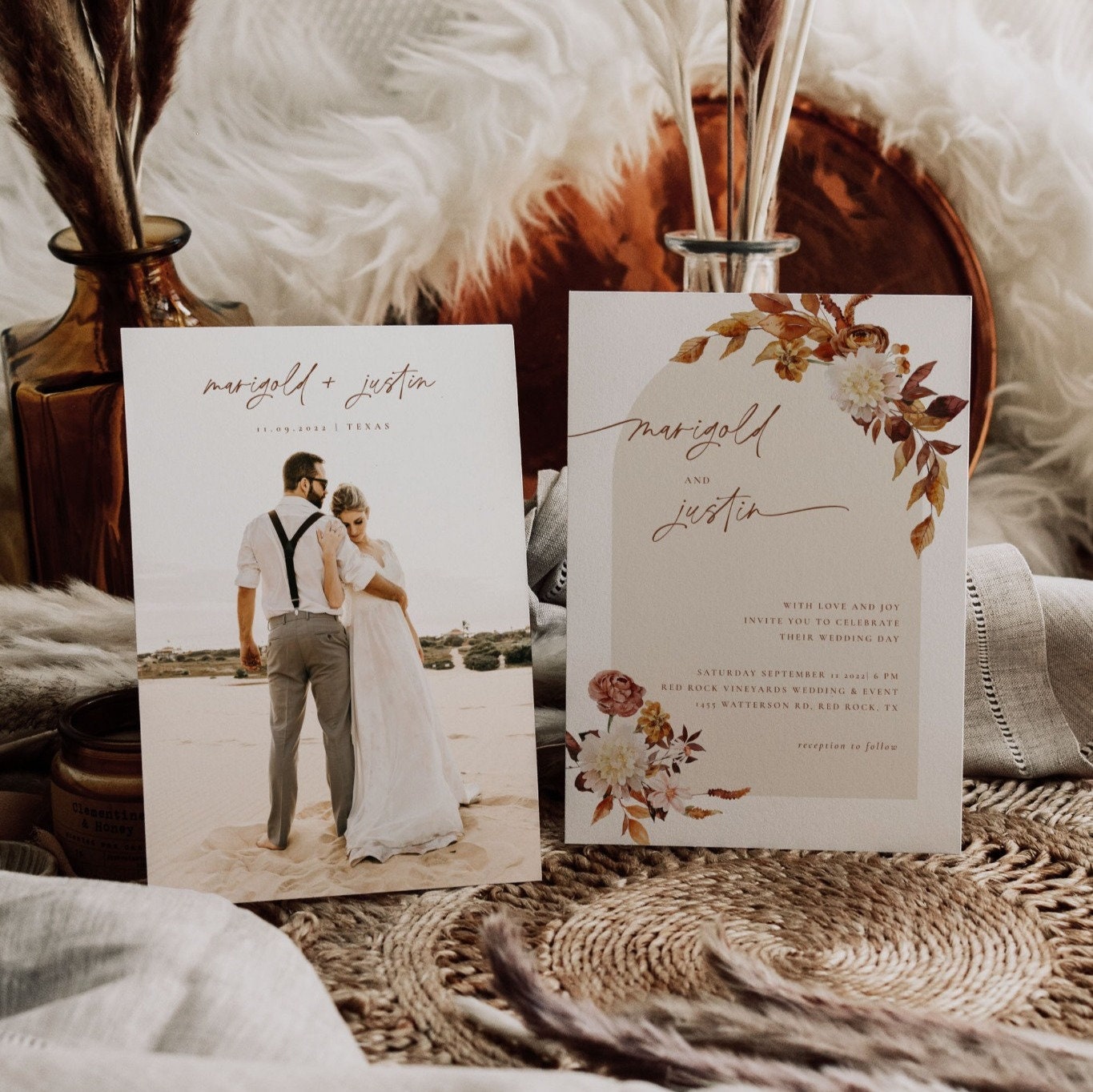 MARIGOL Boho Wedding Invitation Template