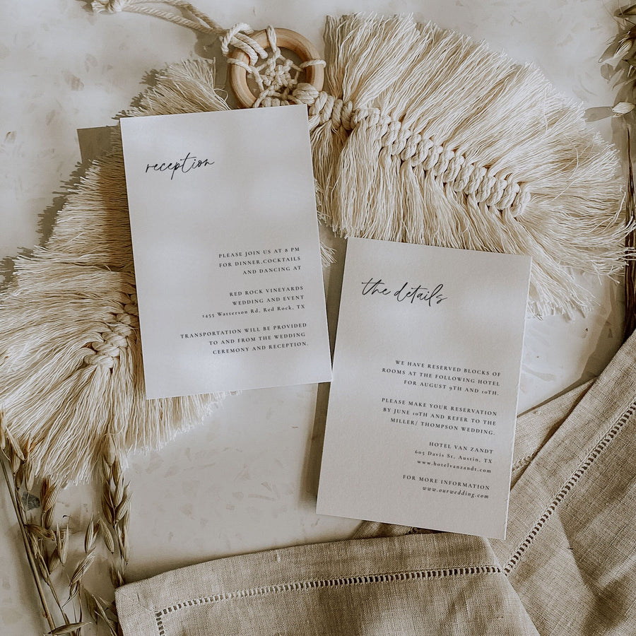 LAURA | Modern Boho Wedding Invitation Suite Template