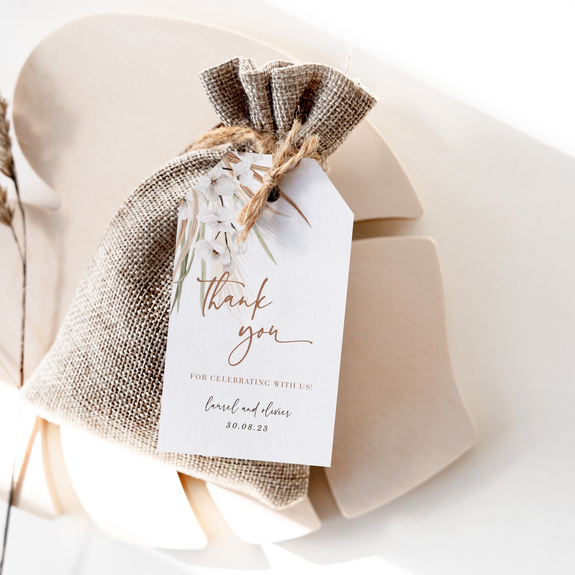 LAUREL Printable Tags for Wedding Favors