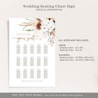 LAUREL Boho Wedding Seating Chart Sign Template