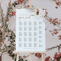 LAUREL Alphabetical Wedding Seating Chart Template