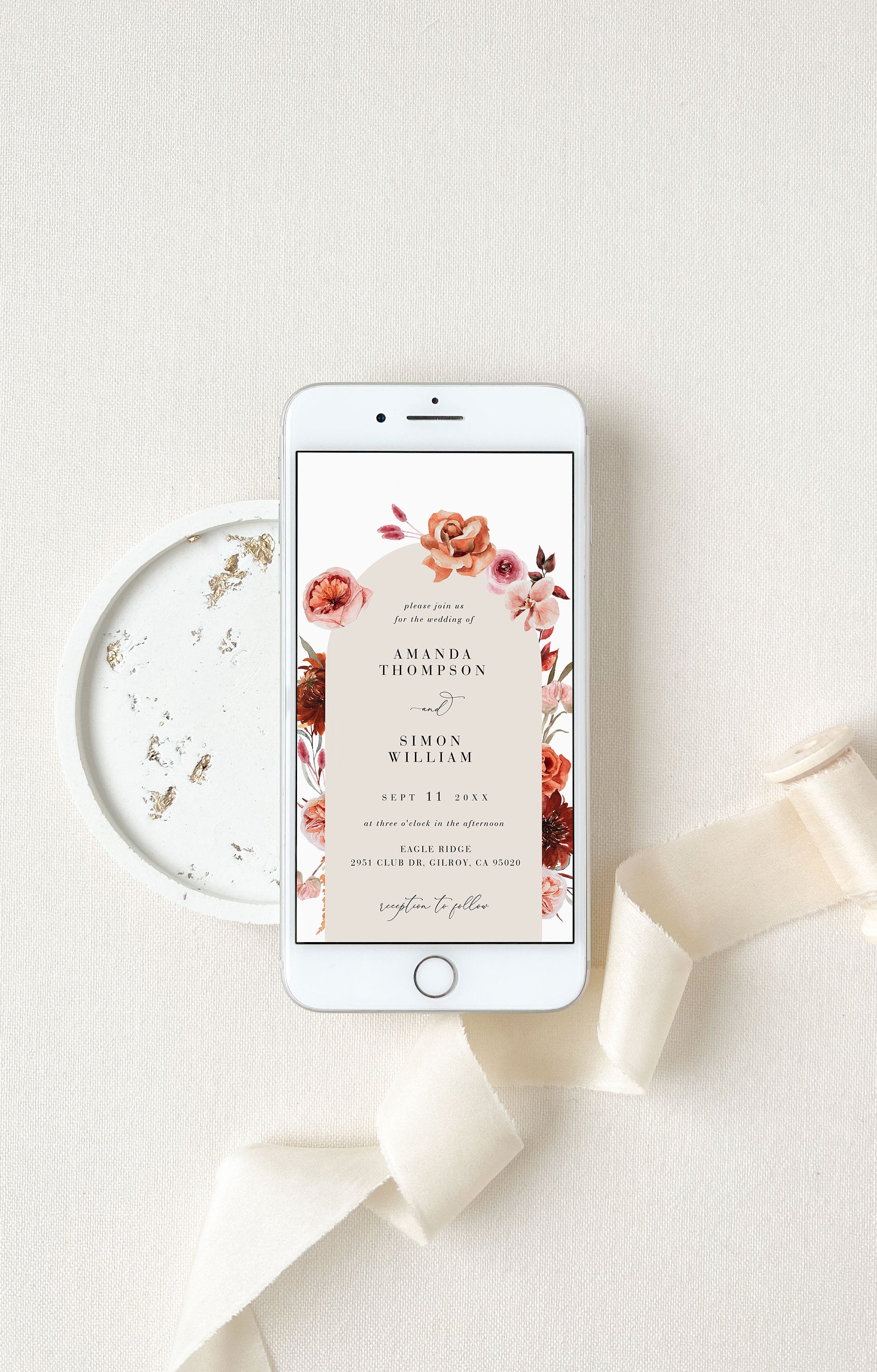 SCARLETT Boho Wedding Invitation Digital