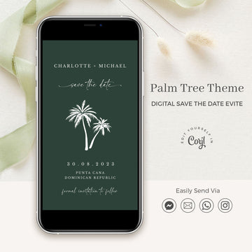 Palm Tree Save the Date Electronic Card