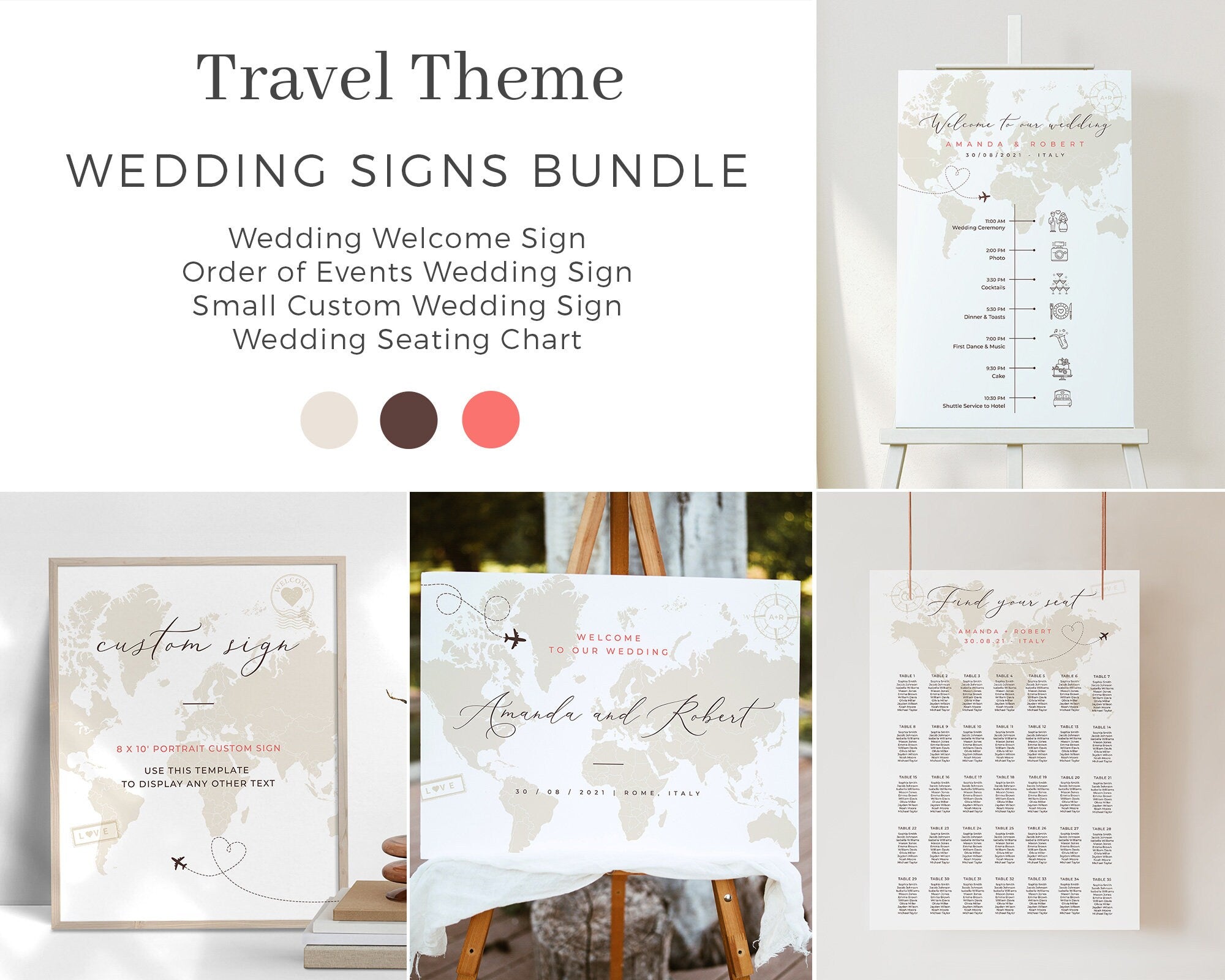 SOFIA Destination Wedding Sign Bundle Template