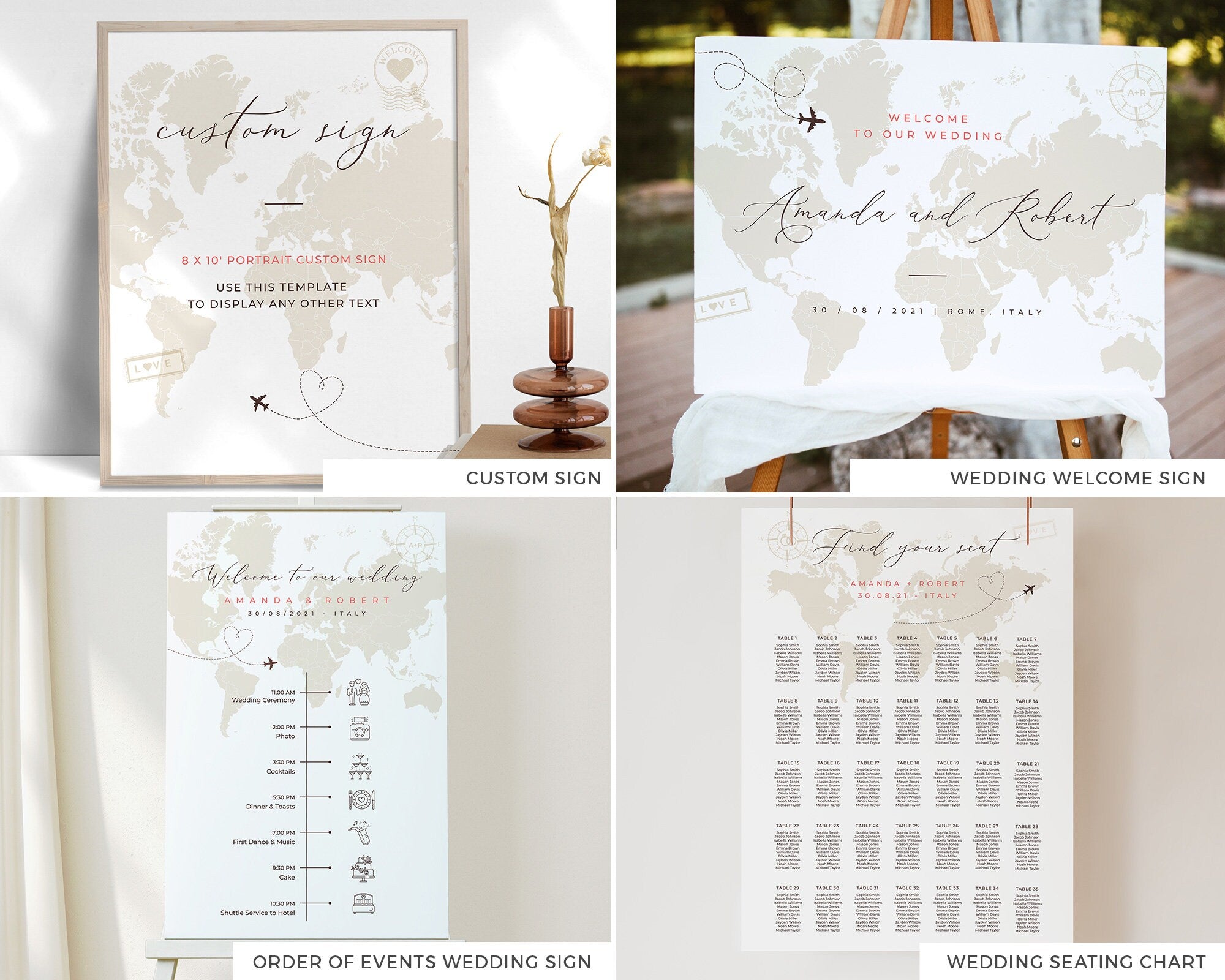 SOFIA Destination Wedding Sign Bundle Template