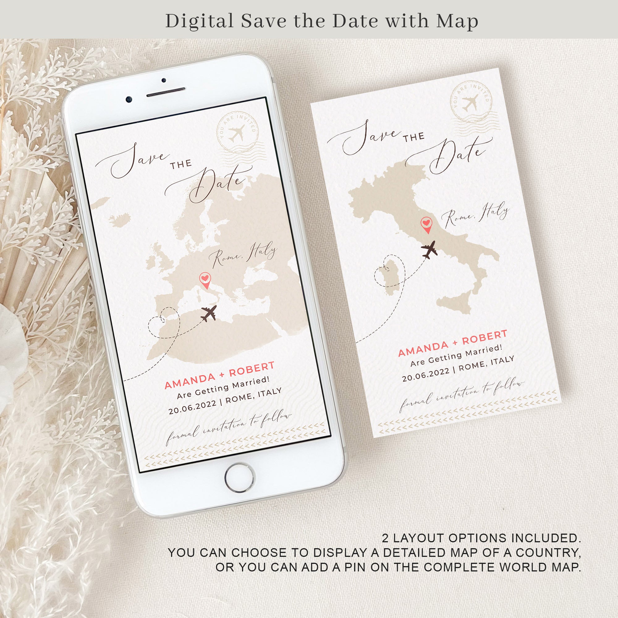 SOFIA Destination Wedding Save the Date & Passport Wedding Invite Bundle